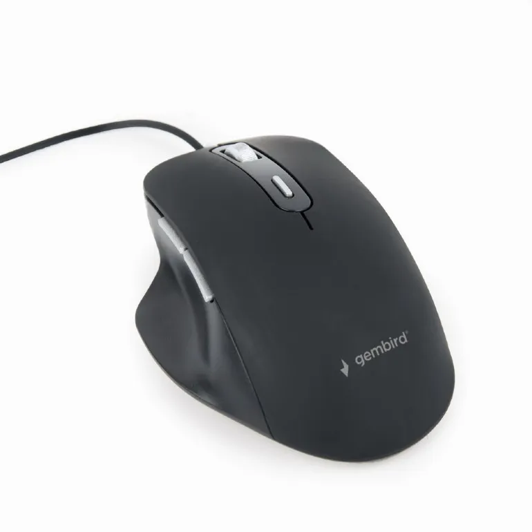 Maus optic Gembird negru cu 6 butoane și cablu USB