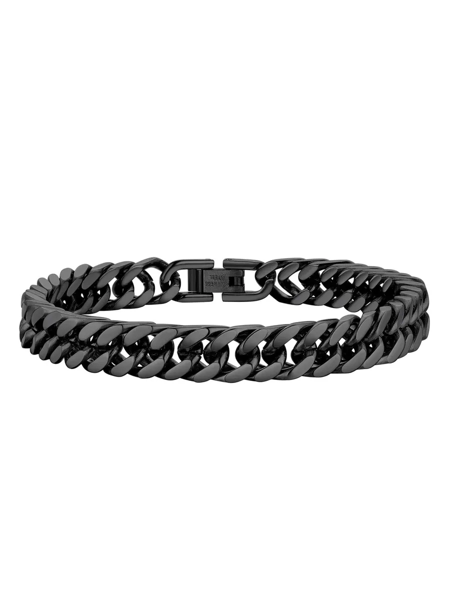 Bratară curbă barbati oțel inoxidabil negru 23cm