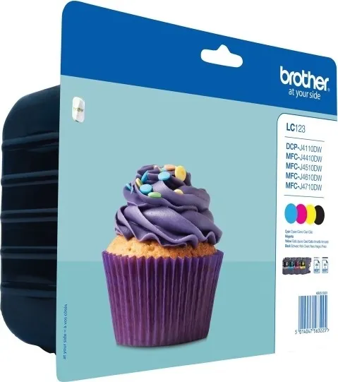 Set cartușe Brother LC123 CMYK original cu 4 culori