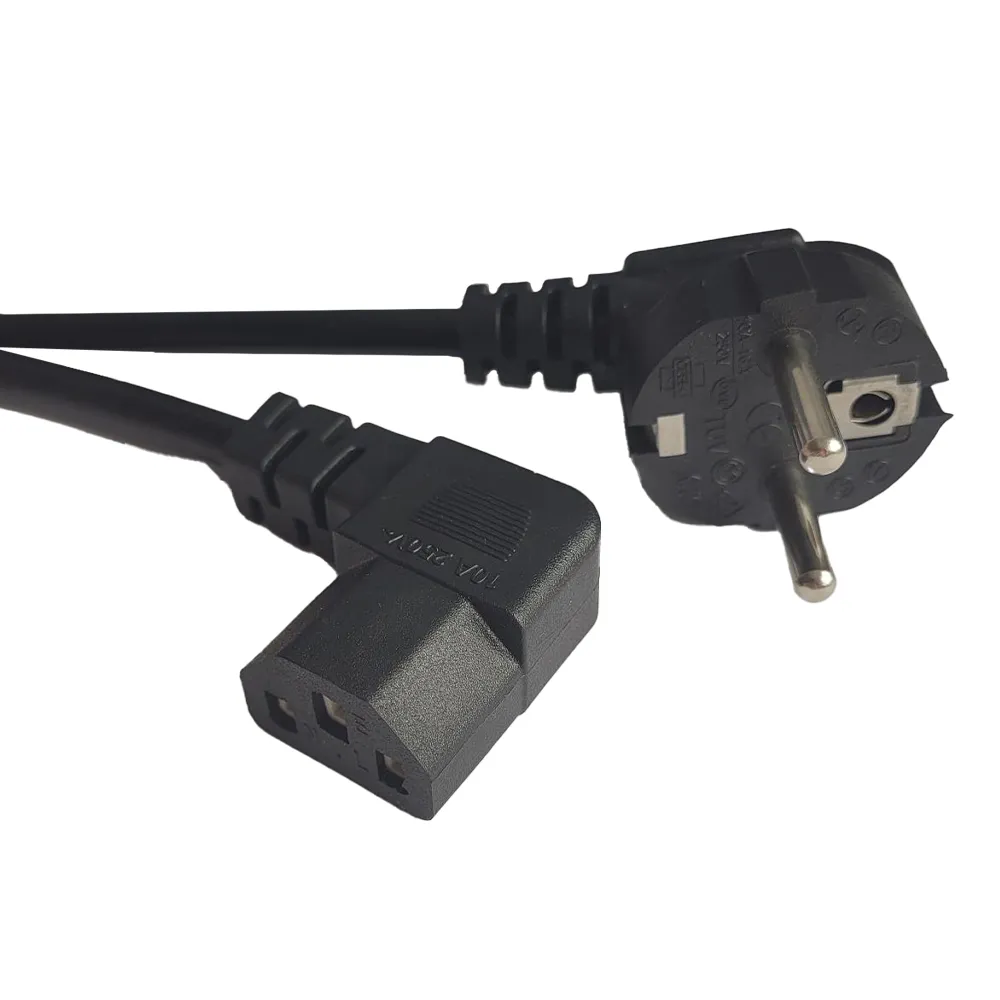 Cablu alimentare Spacer 1.8m negru Shucko C13 90 grade