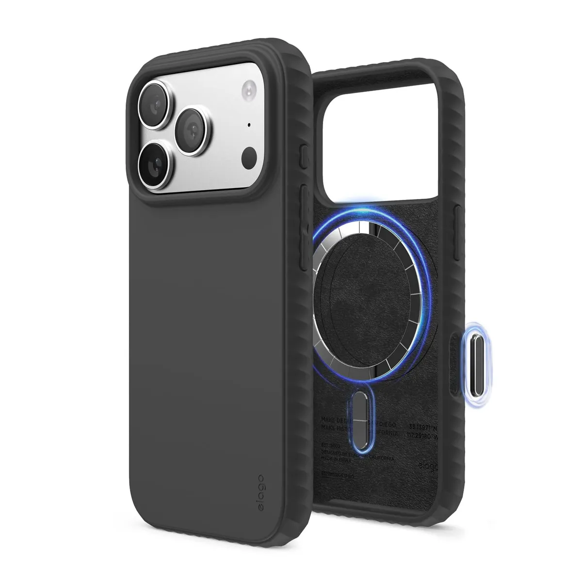 Husă MagSafe iPhone 17 Pro silicon negru cu magneți