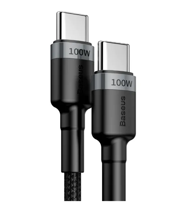 Cablu USB-C Baseus Cafule 2 metri, gri-negru, brodat, PD 20V/5A