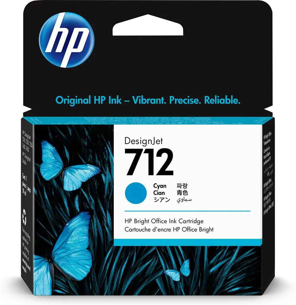 Cartus cerneală HP 712 cyan 38ml pentru imprimantă DesignJet