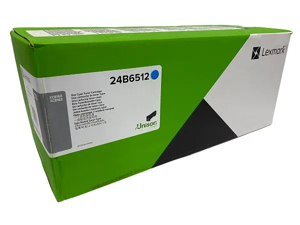 Toner Lexmark Cyan 24B6512 original cu timbru verde