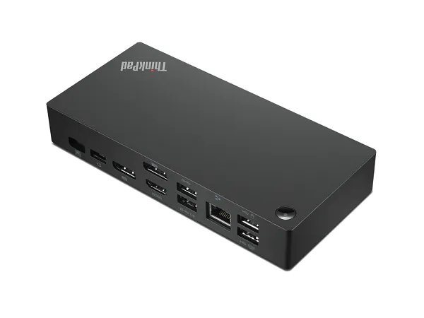 Docking station USB-C Lenovo Universal 40AY0090EU argintie cu porturi multiple