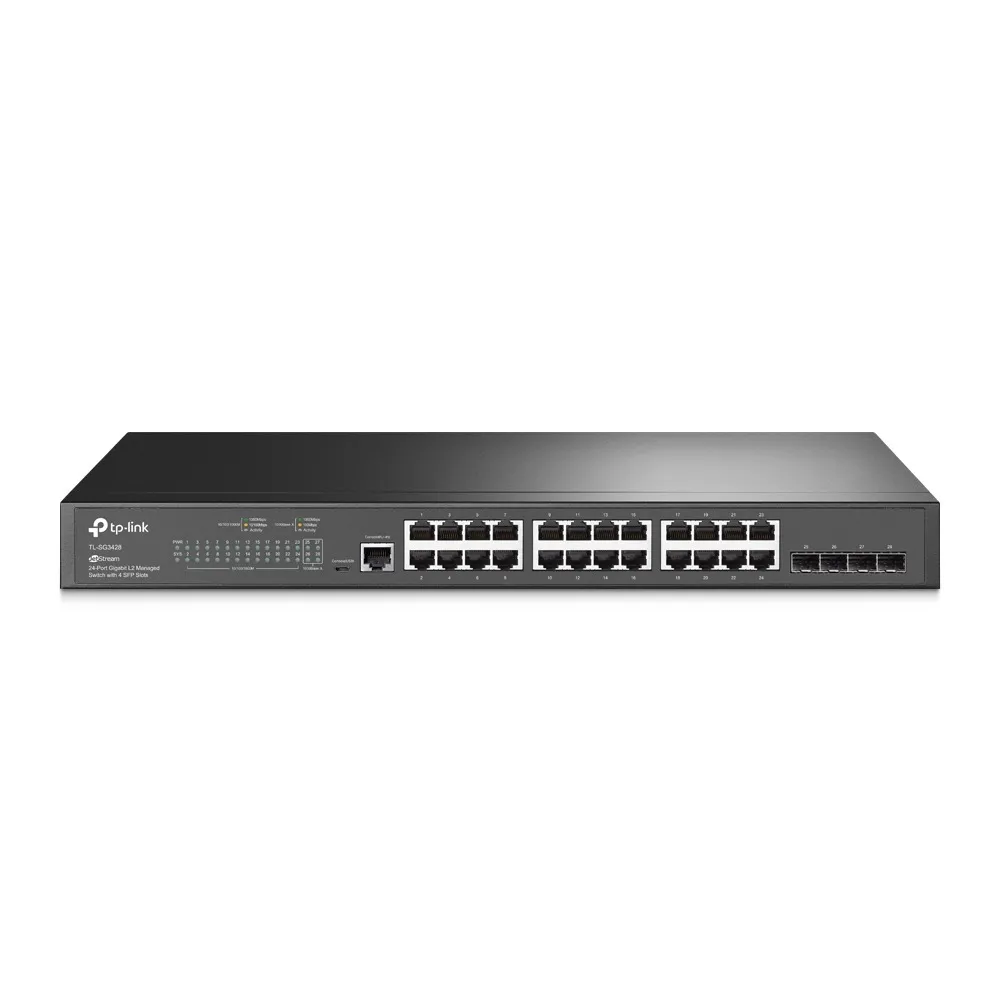 Switch TP-Link TL-SG3428 cu 24 porturi Gigabit și 4 SFP management L2