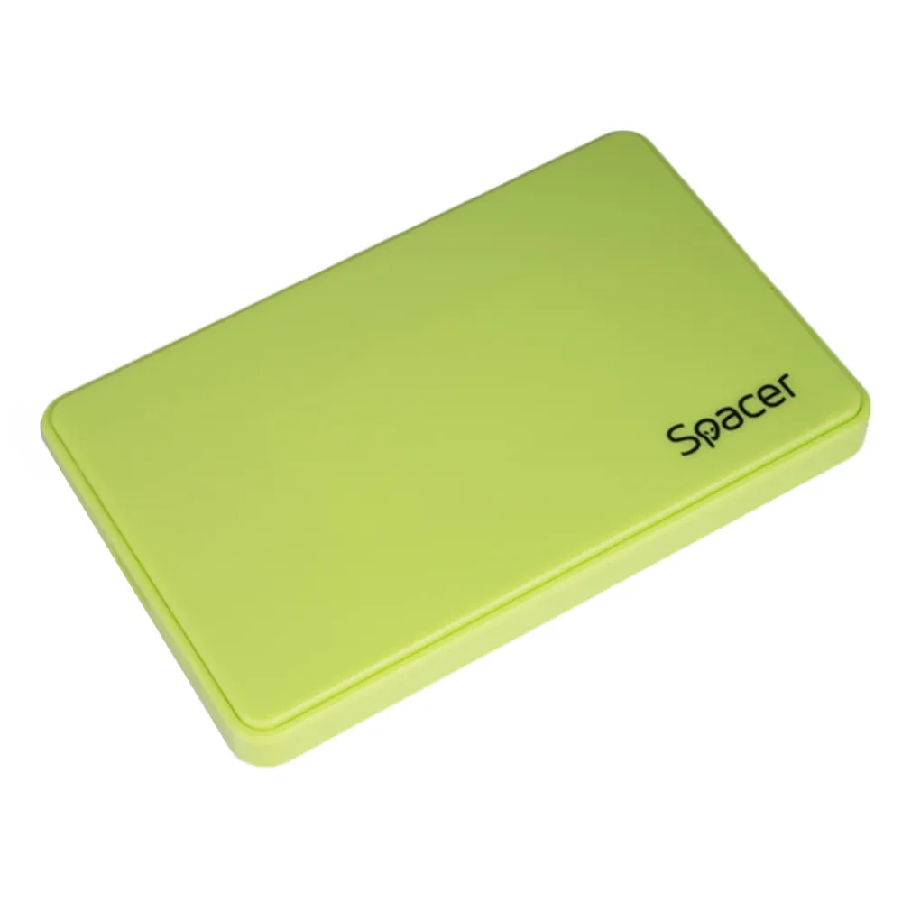Carcasă externa SPACER 2.5 inch verde cu husă piele sintetică