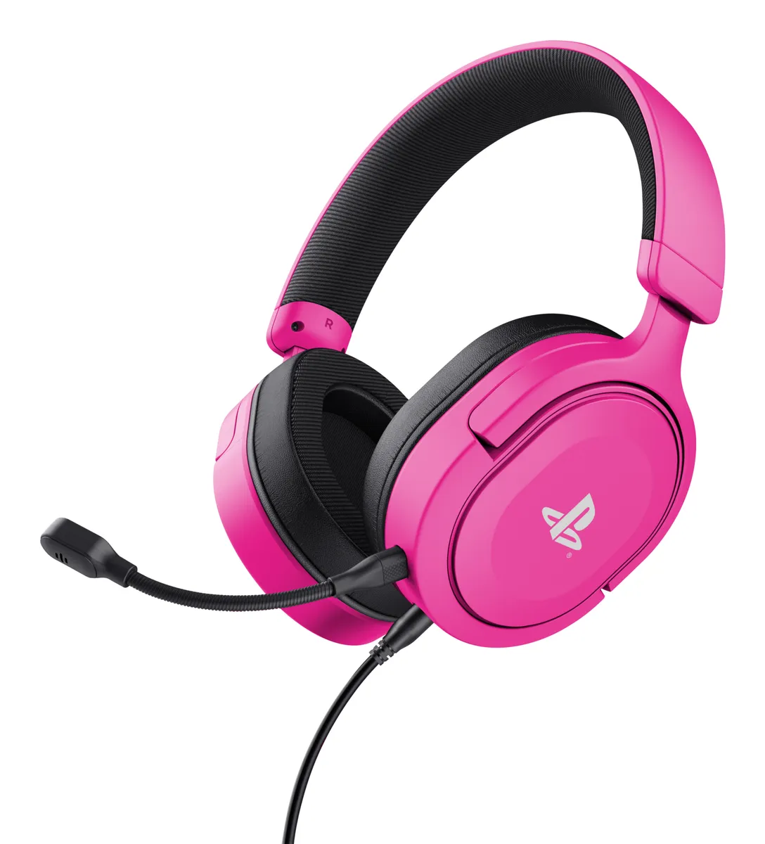 Căști gaming Trust GXT 498B Forta PS5 roz cu microfon