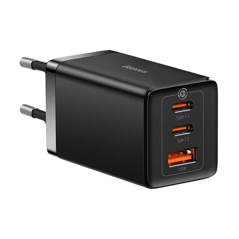 Încărcător retea Baseus GaN5 PRO 65W negru cu 2 porturi USB-C