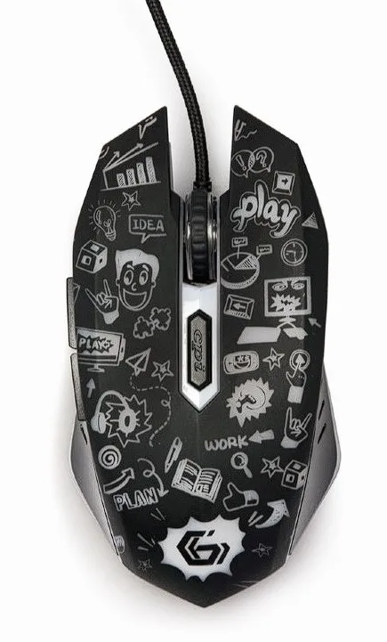 Maus gaming Gembird negru cu iluminare LED și 6 butoane