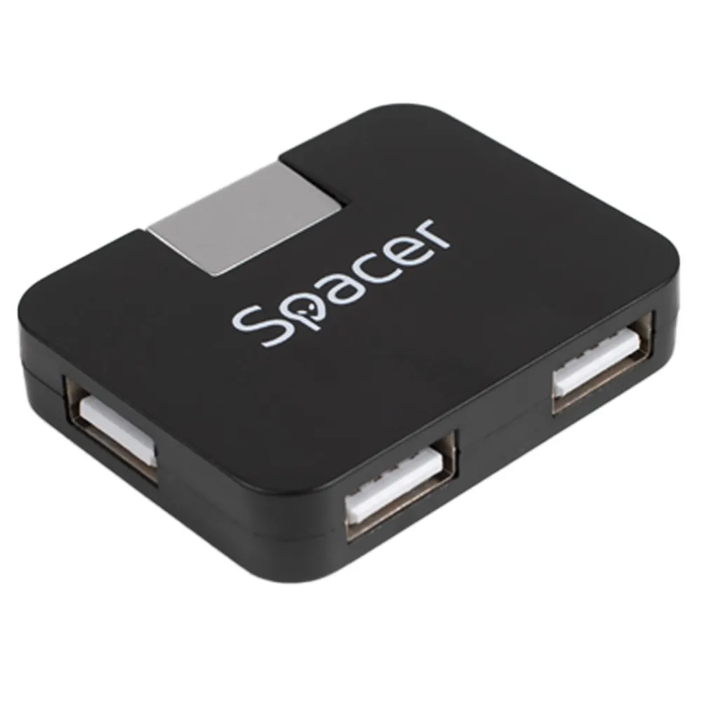 Hub extern SPACER SPH-316 cu 4 porturi USB 2.0 și cablu negru