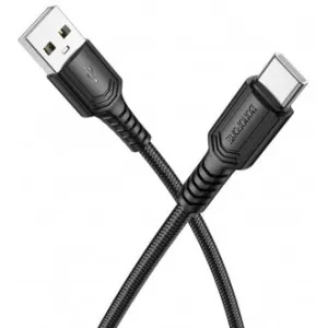 CABLU alimentare si date Borofone "BX116", Charging Data Cable pt. smartphone, USB la USB Type-C, 3A, 1m, negru "6941991119804" (timbru verde 0.18 lei)