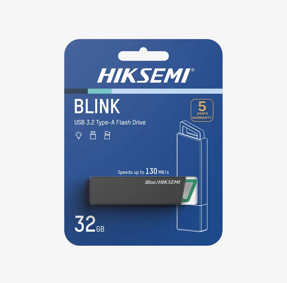 Stick USB 3.2 Hiksemi 32 GB negru cu capac protector