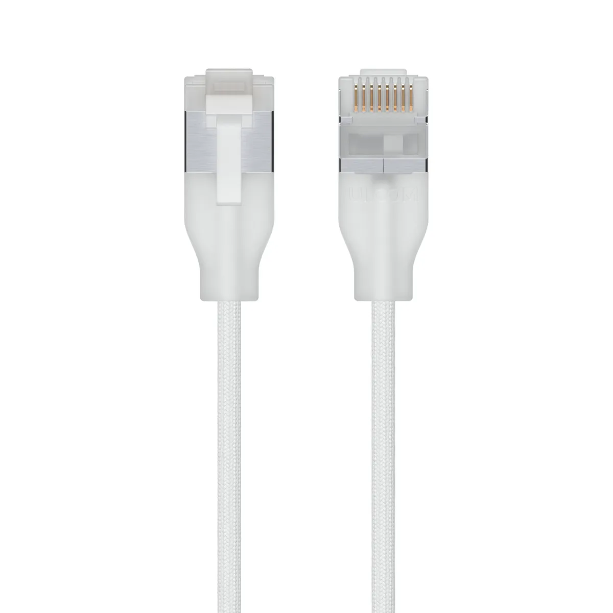 Cablu patch RJ45 Cat6A 0.15M alb Ubiquiti cu conectori auriți