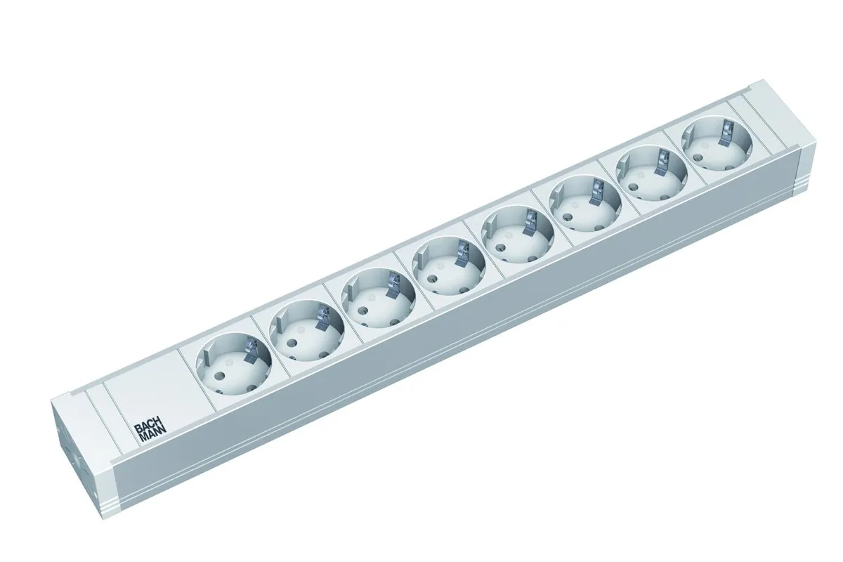 Bandă de alimentare PDU 1U Bachmann cu 8 prizere Schuko gri