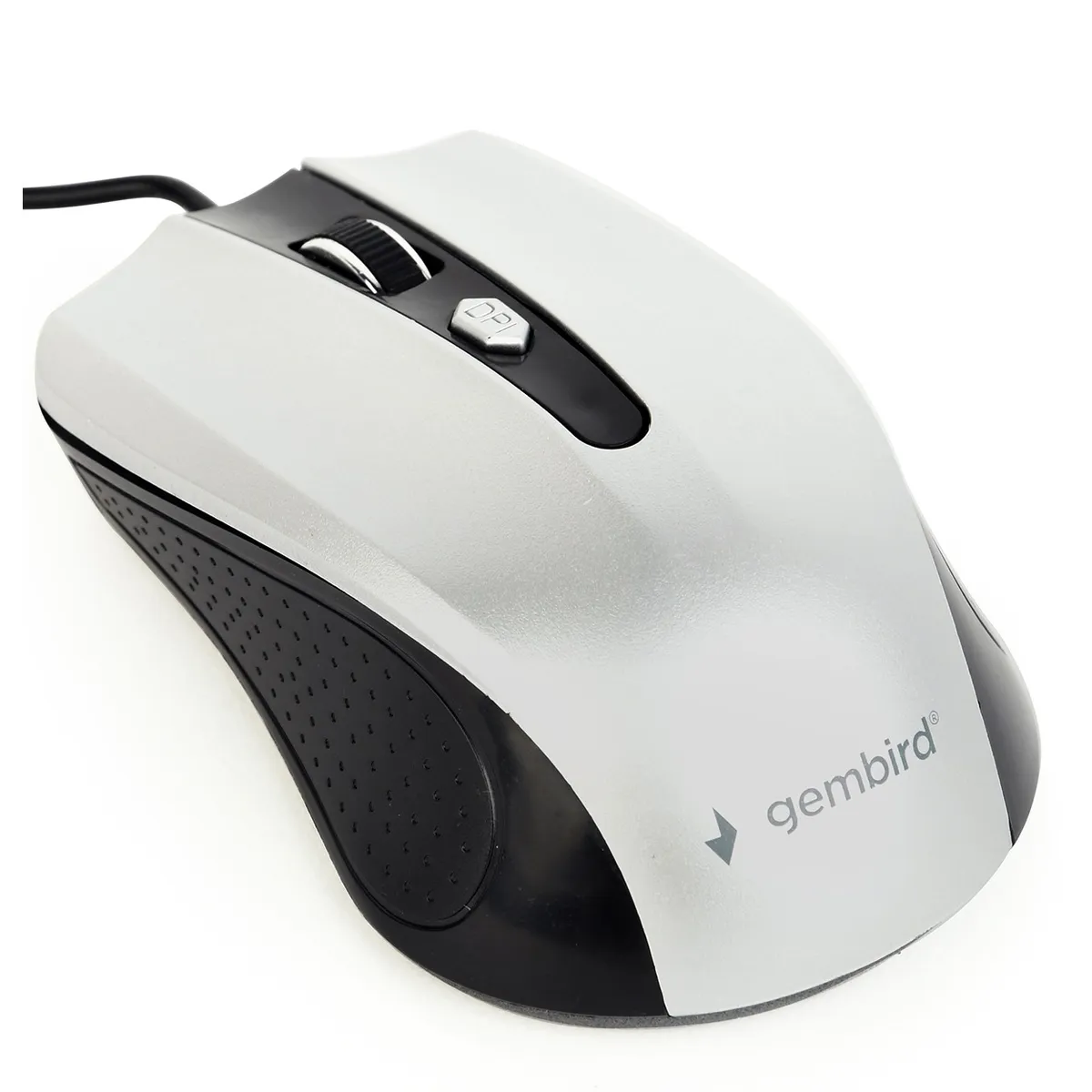 Șoricel Gembird USB cu fir negru gri senzor optic 1200 DPI
