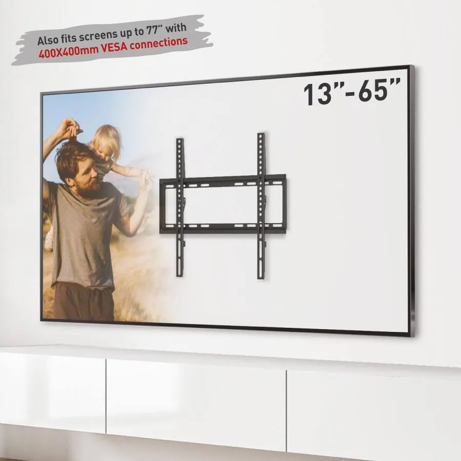 Suport TV perete fix Barkan E307 negru pentru televizoare 13-65 inchi