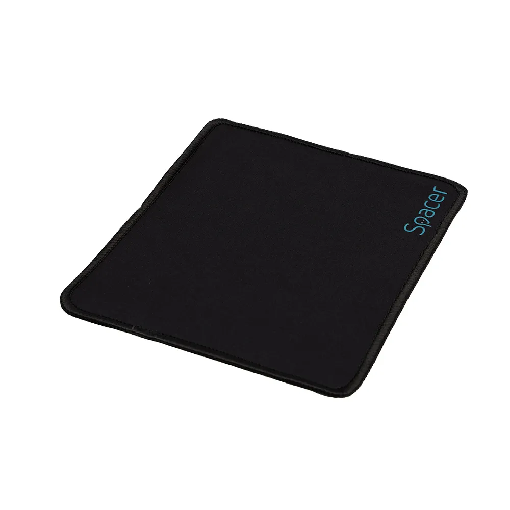 Mousepad SPACER negru din cauciuc și textil cu margini cusute