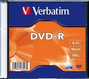 DVD-R Verbatim 4.7GB 16x în carcasă slim case mat silver