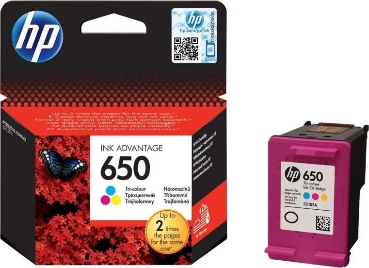 Cartus cerneala original HP 650 color pentru imprimante DeskJet