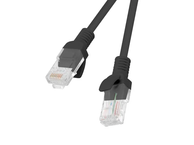Cablu patch Lanberg Cat.6 UTP 0,5 metri negru cu conectori RJ45