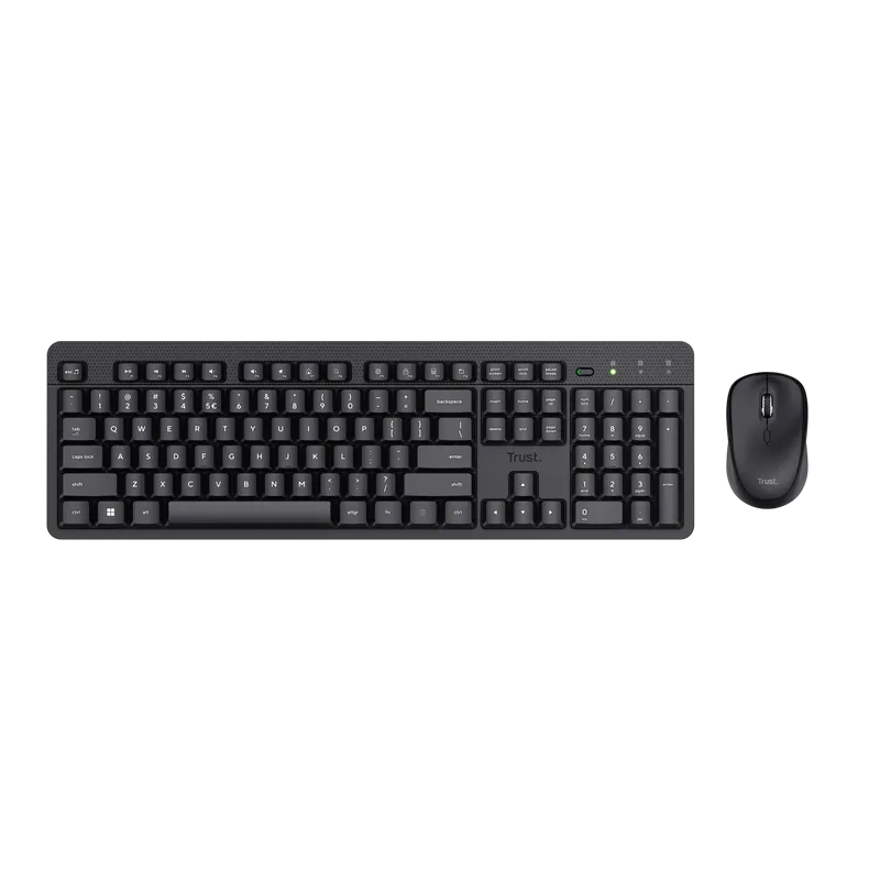 Kit tastatura si mouse wireless Trust Ody II culoare neagra