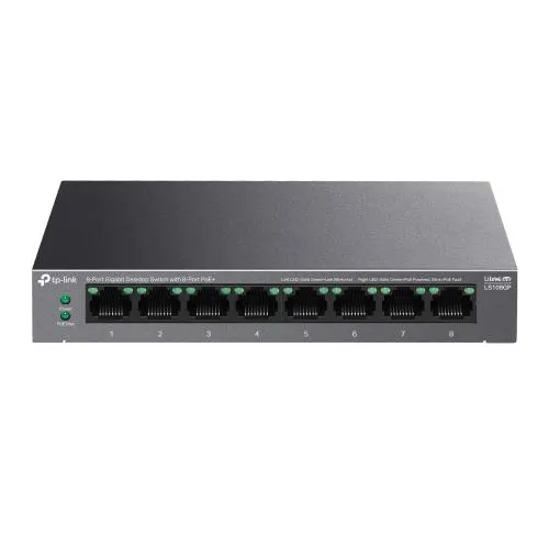 Switch TP-Link LS108G 8 porturi Gigabit carcasă metalică gri