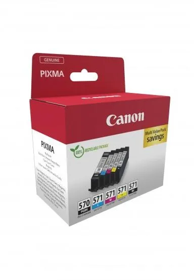 Combo-Pack Original Canon CMYKPK, PGI-570-K5, pentru Pixma MG5750|MG5751|MG6850|MG6851|MG7750|MG7751|MG7752|TS5050|TS5051|TS5053|TS5055|TS6050|TS8050|TS9050, 1c15ml/4x7ml, incl.TV 0.8 RON, "0372C006AA "