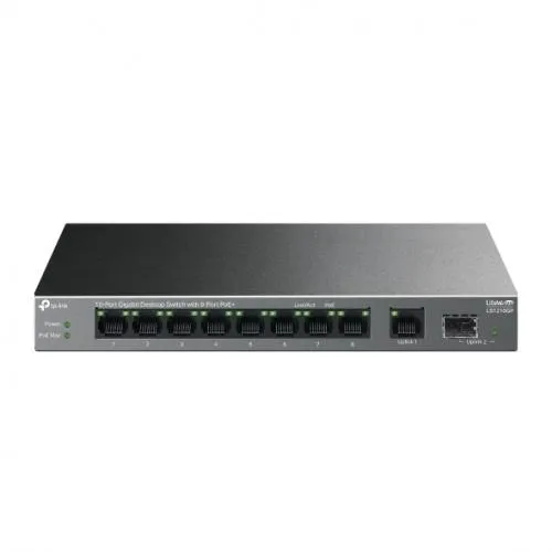 Switch TP-Link LS1210GP cu 9 porturi și carcasă metalică
