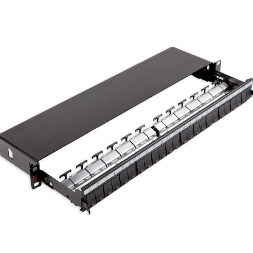 Panou de distribuție rețea 24 porturi Nexans LANmark negru modular