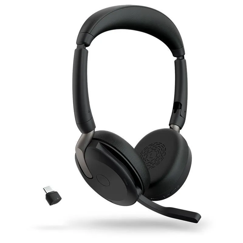 Căști Jabra Evolve2 65 Flex negru cu design ergonomic și bandă ajustabilă