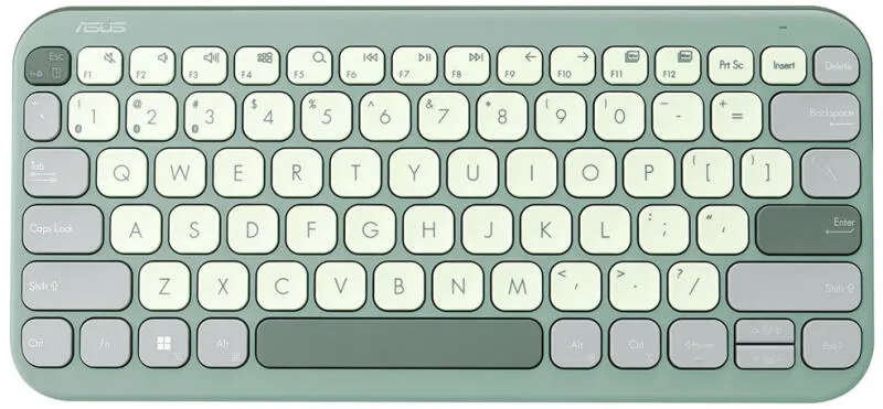 Tastatura wireless ASUS KW100 Green Tea cu design ergonomic complet