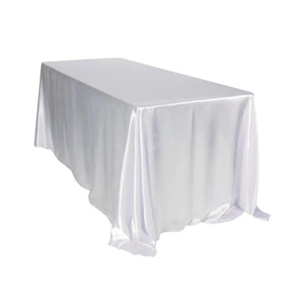 Față de masă alb pentru nuntă și botez 250x350 cm poliester