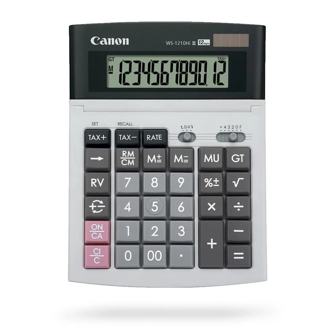 Calculator de birou Canon WS-1210THB cu 12 digiti și alimentare solară