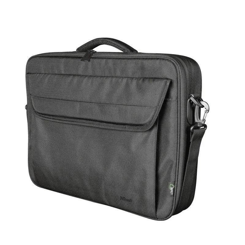 Geantă Trust negru pentru laptop 15.6 inch cu buzunar frontal