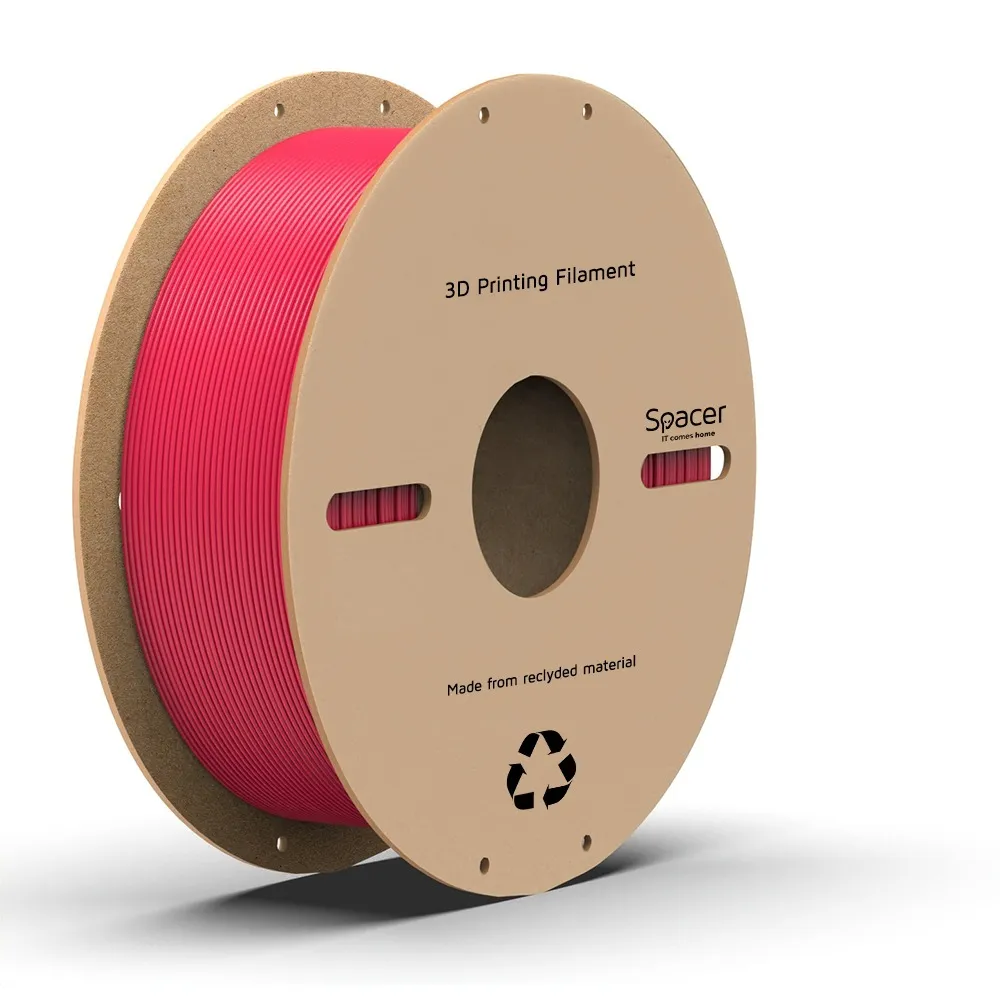 FILAMENT Spacer pt. imprimanta 3D - PLA, 1.75mm diamentru, 1Kg / bobina, aprox. 330m, topire 195-235 grC, rose red, "SPPF-3DP-PLA1.75-01-RR"