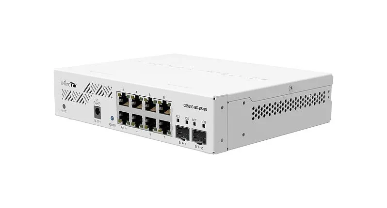 SWITCH Mikrotik, Gigabit x 8, SFP+ x 2, managed, "CSS610-8G-2S+IN" (timbru verde 2 lei)
