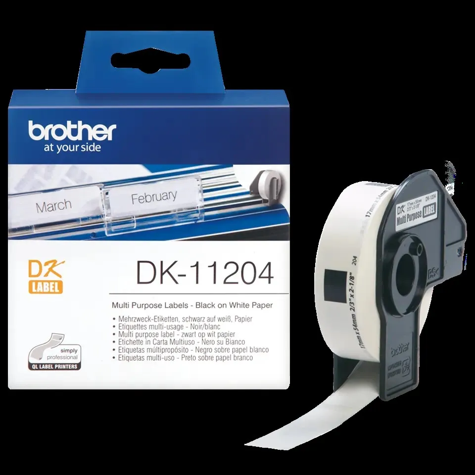 Rolă cu 400 etichete hartie alba Brother DK11204 17x54mm