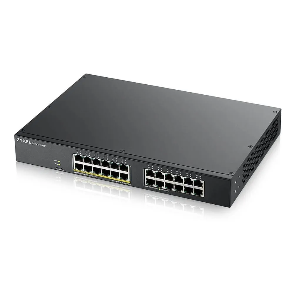 Switch PoE Zyxel 24 porturi Gigabit managed rackabil