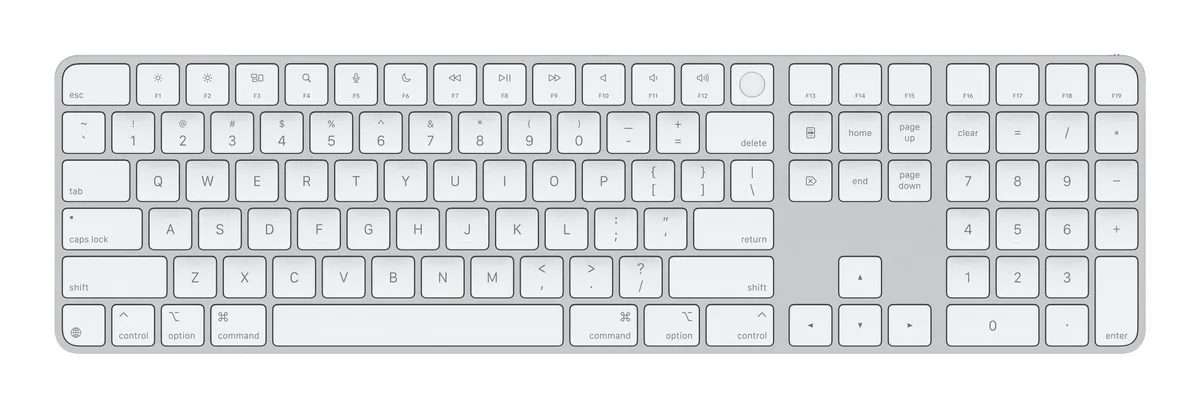 Tastatura Apple Magic Keyboard alba cu Touch ID si numpad