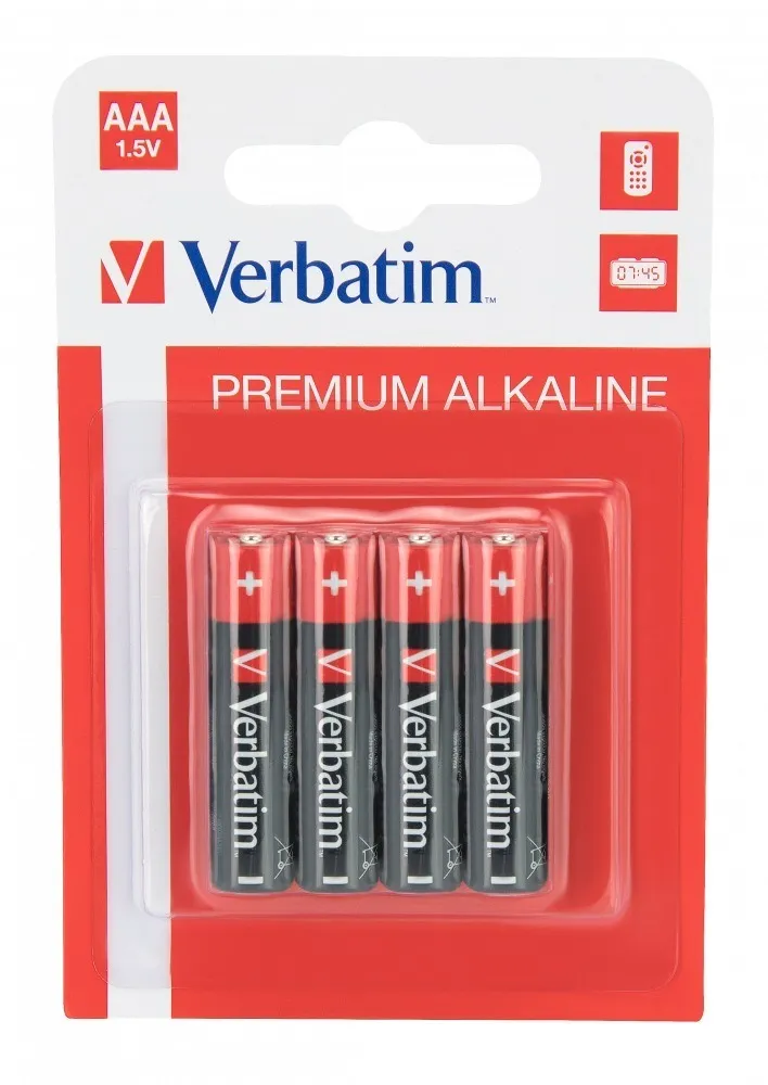 Baterii AAA Verbatim alcaline 1.5V, set de 4 bucăți
