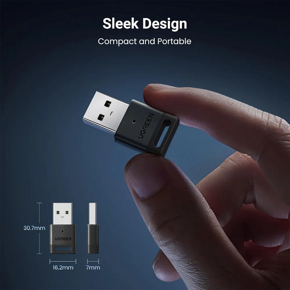 Adaptor Bluetooth USB Ugreen CM591 v5.3 cu antena interna