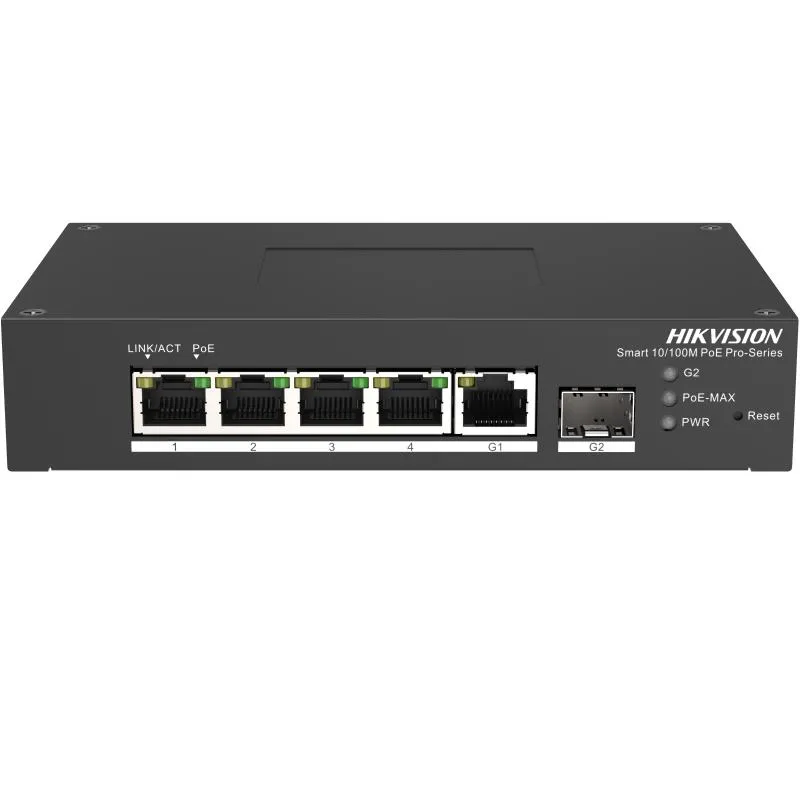 Switch PoE Hikvision DS-3T1306P-SI/HS cu 6 porturi Gigabit