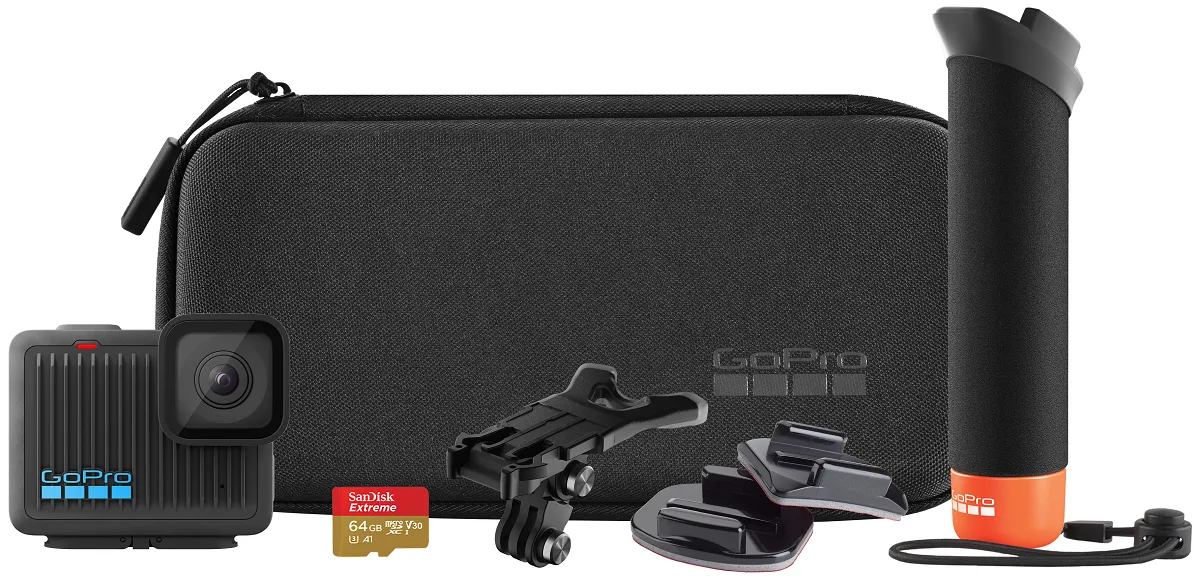 Cameră de acțiune GoPro Hero negru cu card 64GB și accesorii